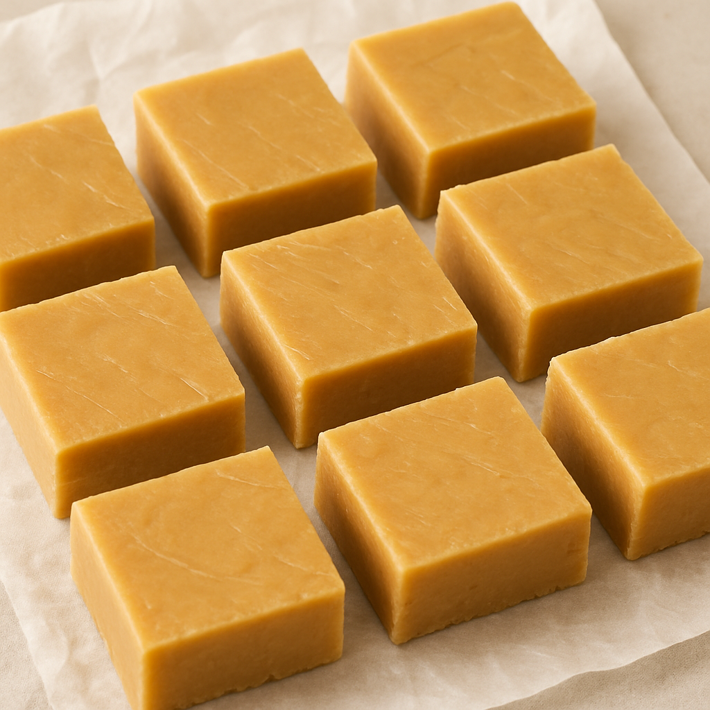 Peanut butter fudge cut into squares